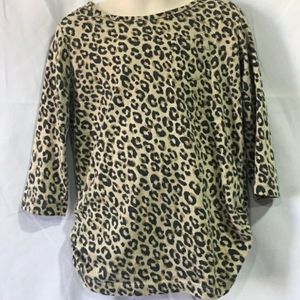 Girls long sleeve leopard print top M 7/8